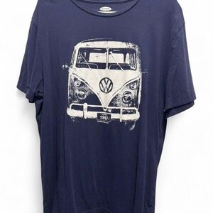 Old Navy Navy Short‑Sleeve Tee with White VW Bus Graphic